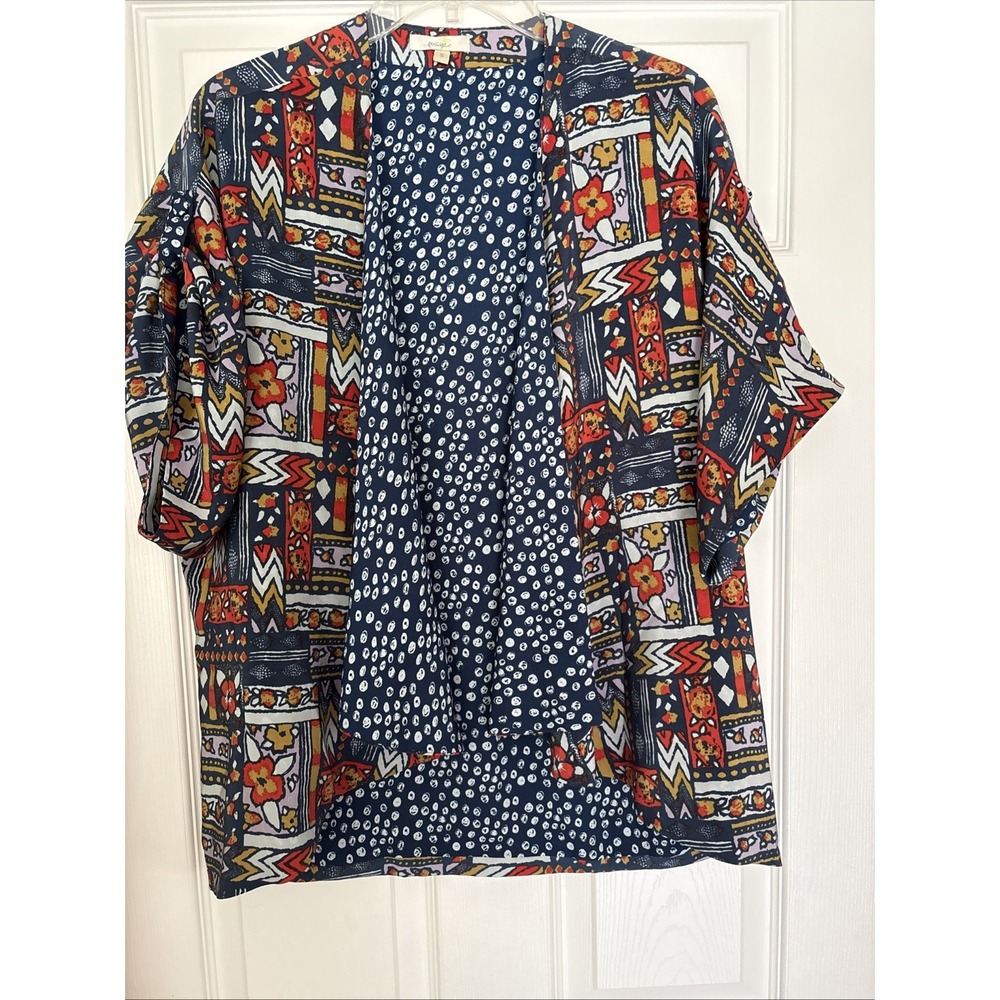 Anthropologie Porridge Close Constellations Reversible Silk Kimono Womens Size S